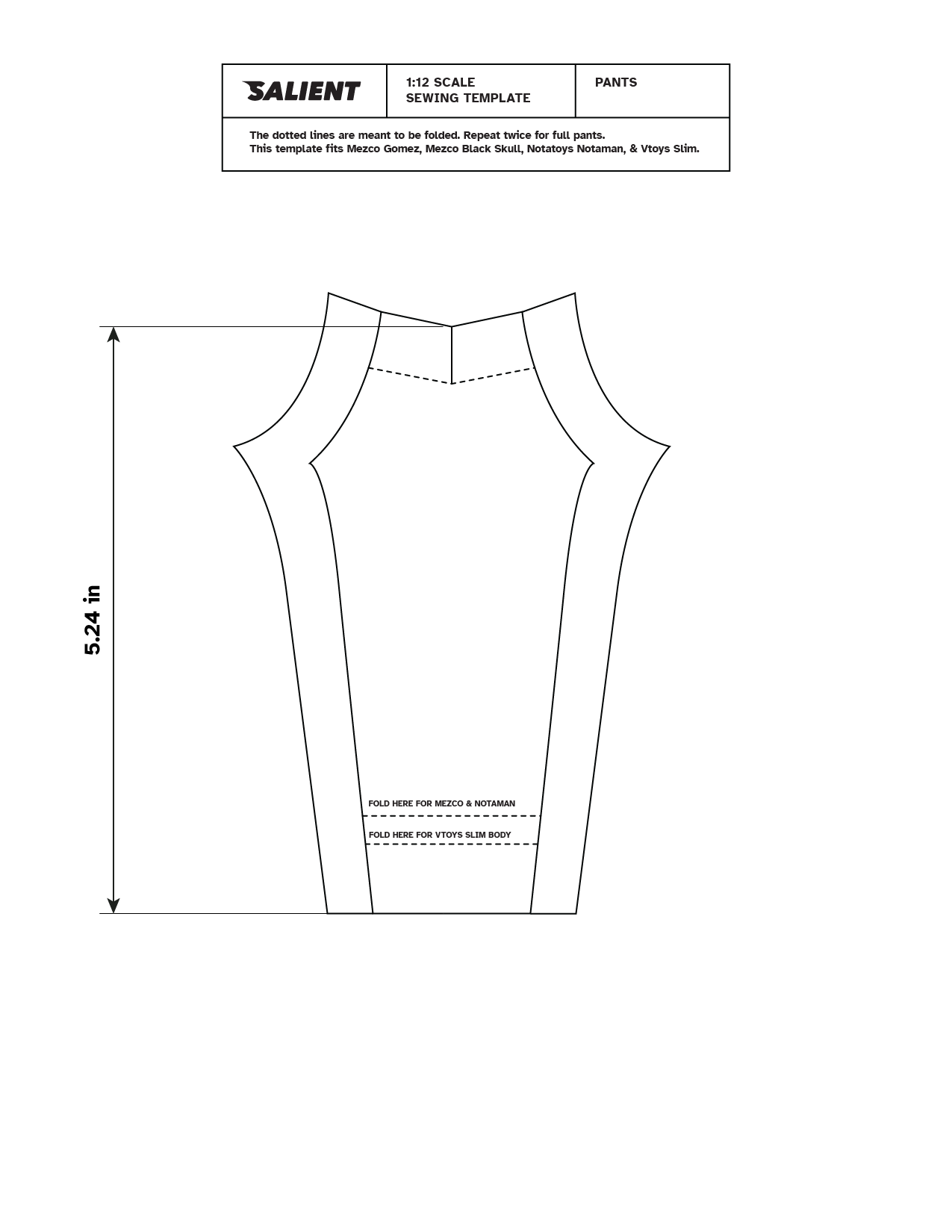 1/12 SCALE SOFT GOODS TEMPLATE