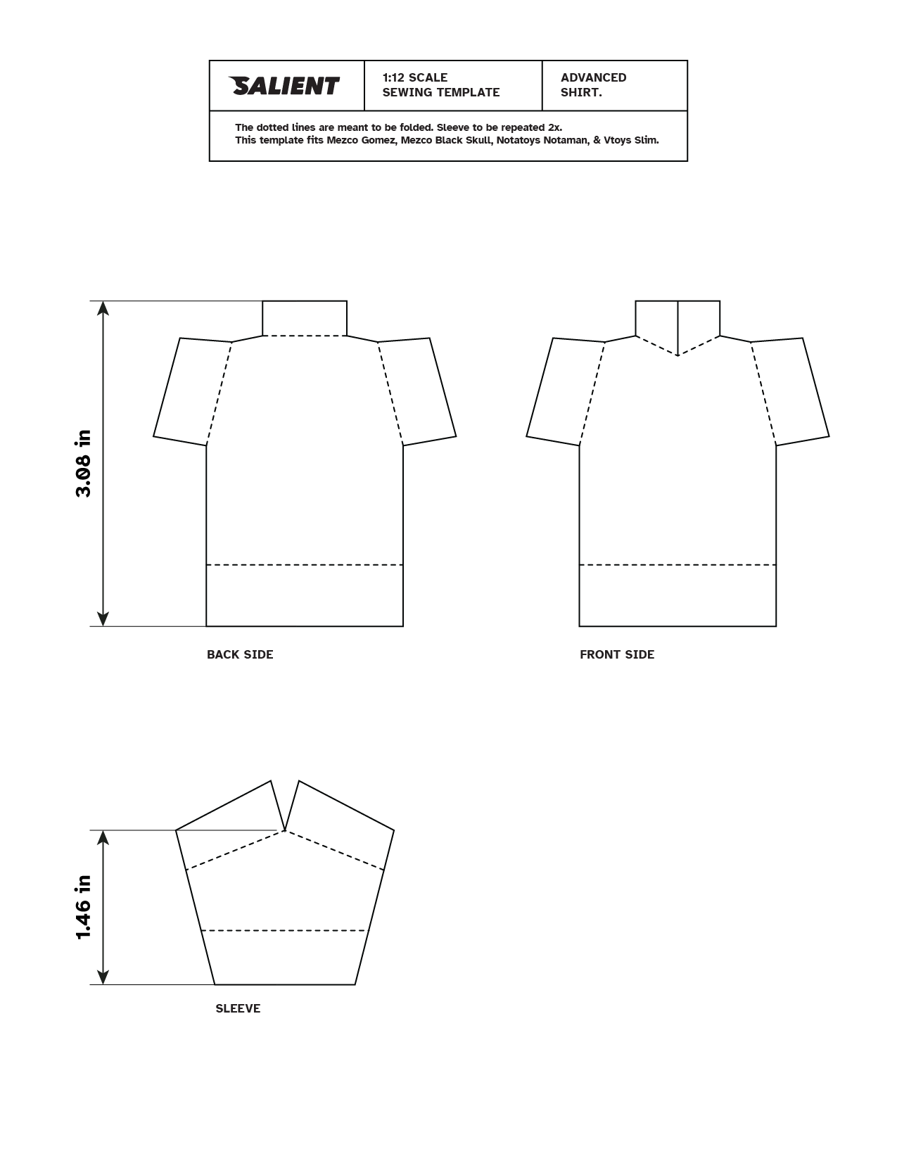 1/12 SCALE SOFT GOODS TEMPLATE