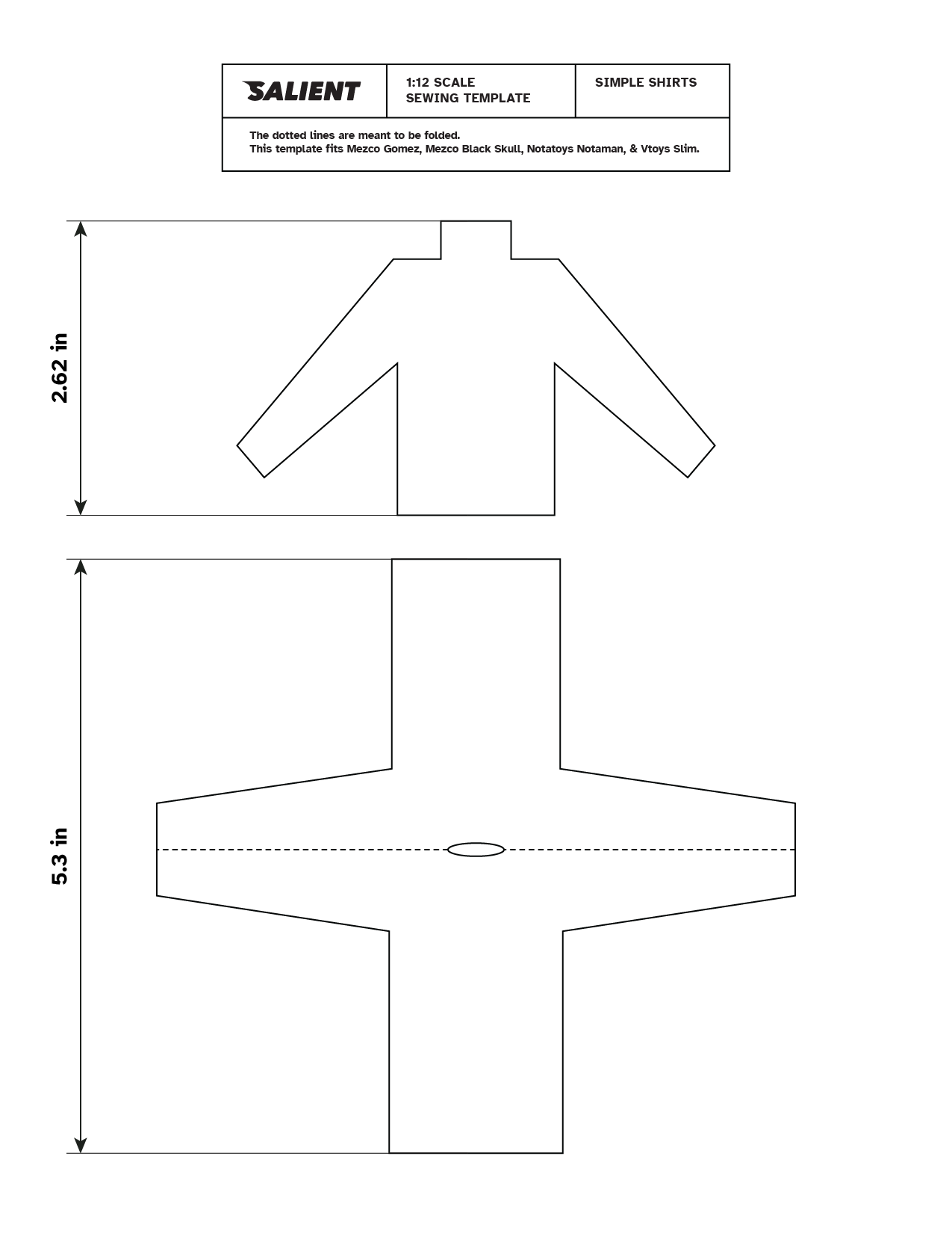 1/12 SCALE SOFT GOODS TEMPLATE