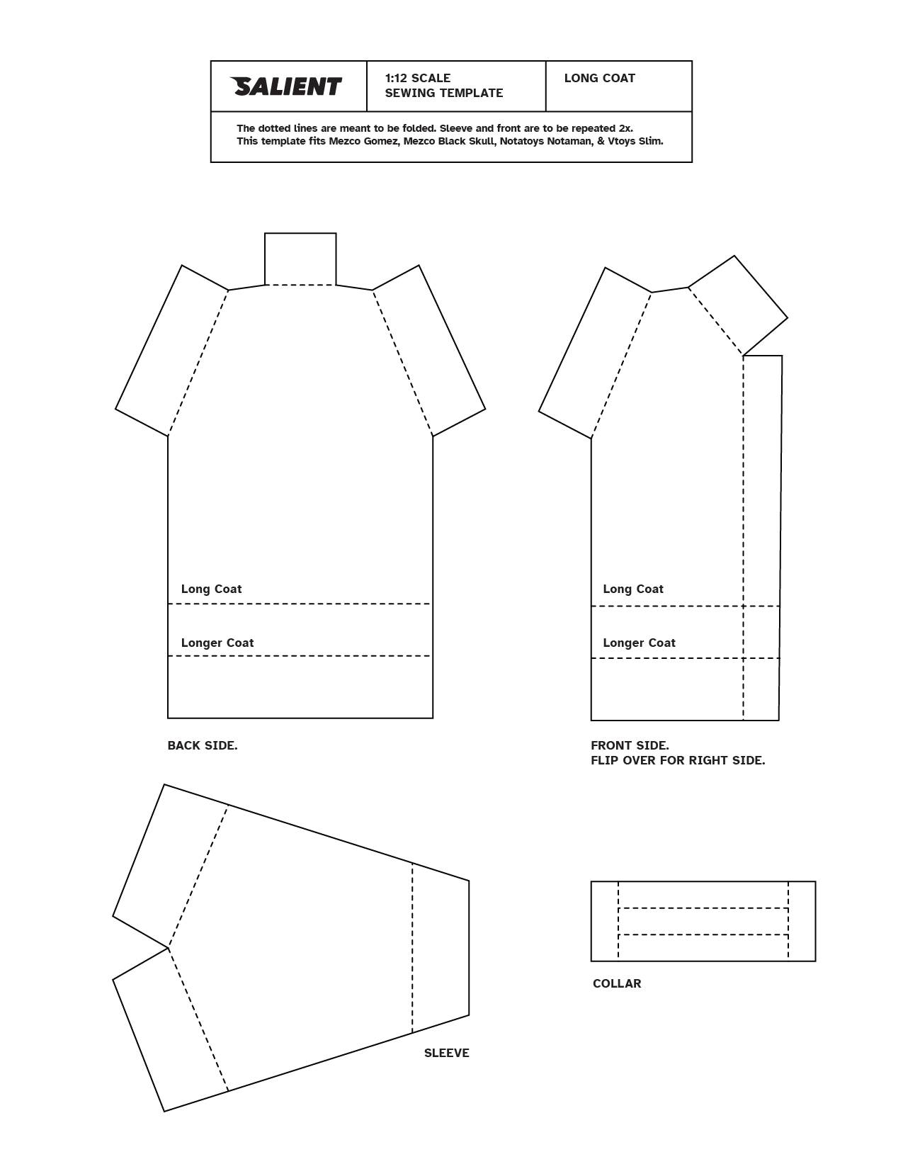 1/12 SCALE SOFT GOODS TEMPLATE