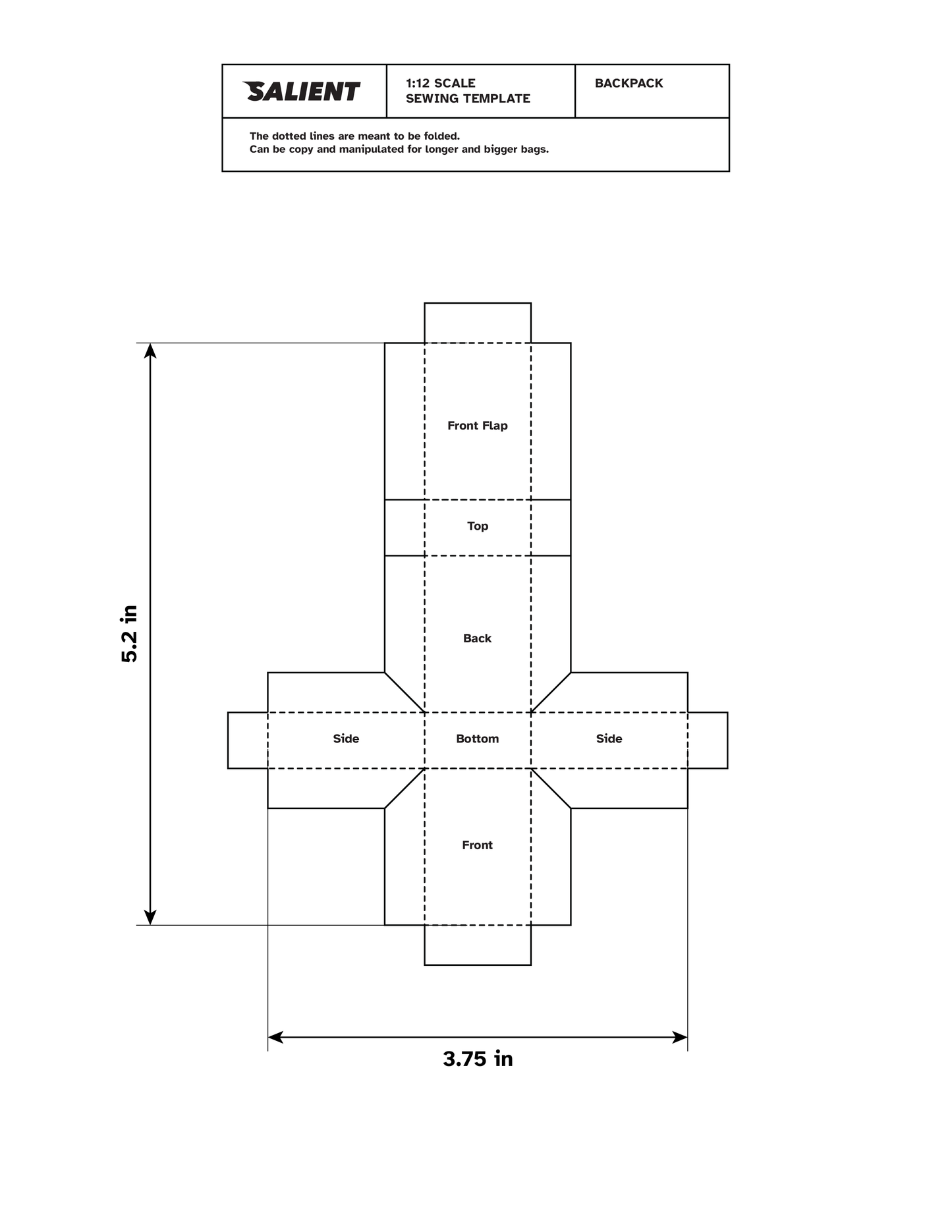 1/12 SCALE SOFT GOODS TEMPLATE: BAG EDITION