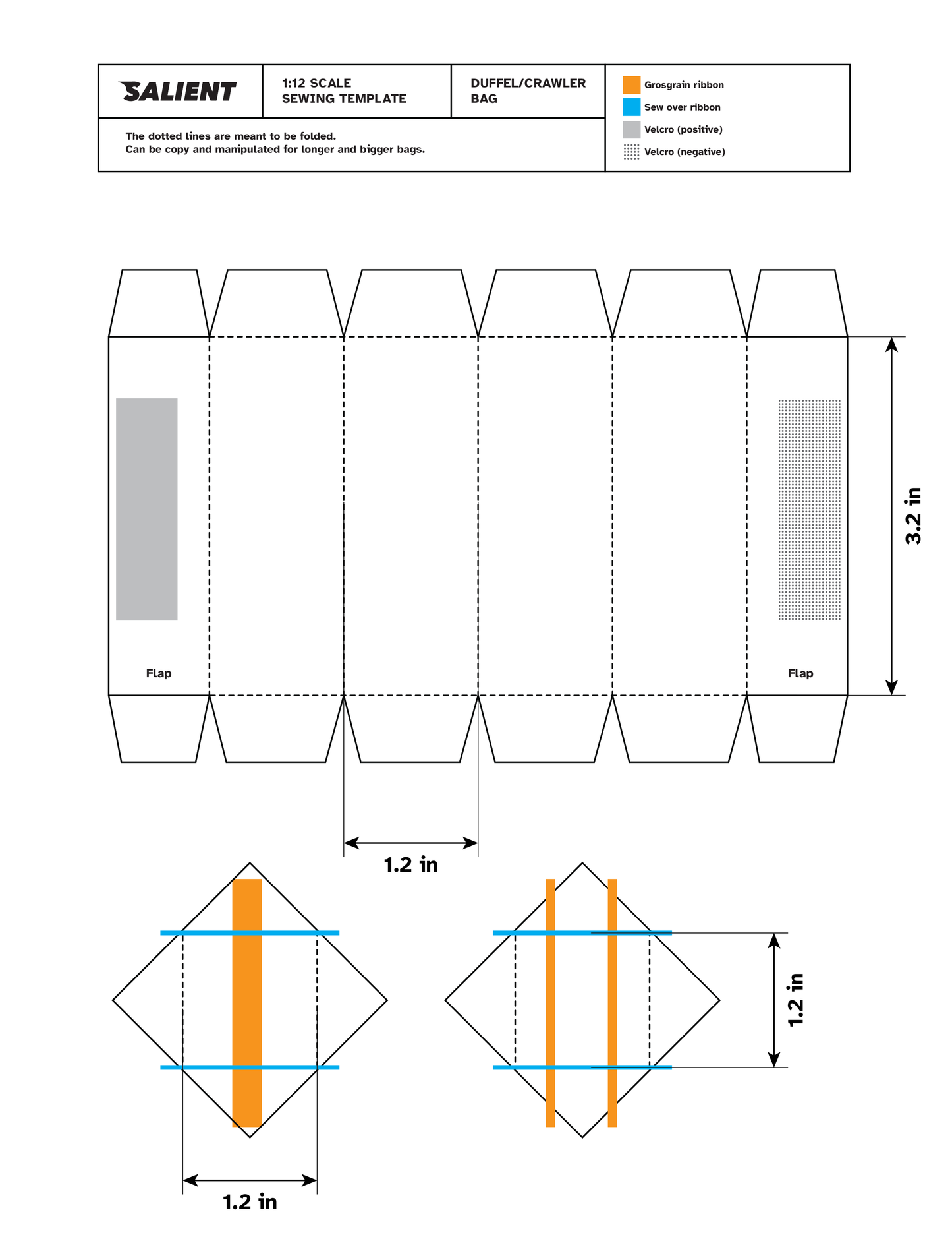 1/12 SCALE SOFT GOODS TEMPLATE: BAG EDITION