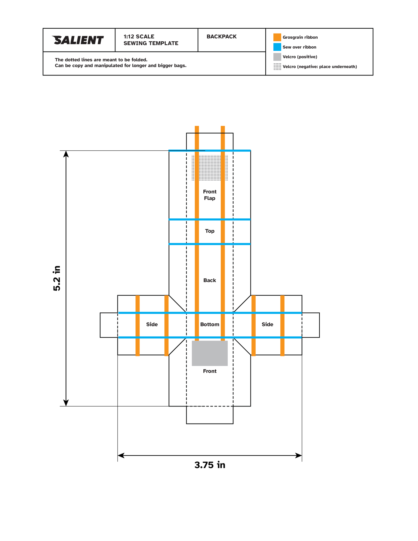 1/12 SCALE SOFT GOODS TEMPLATE: BAG EDITION