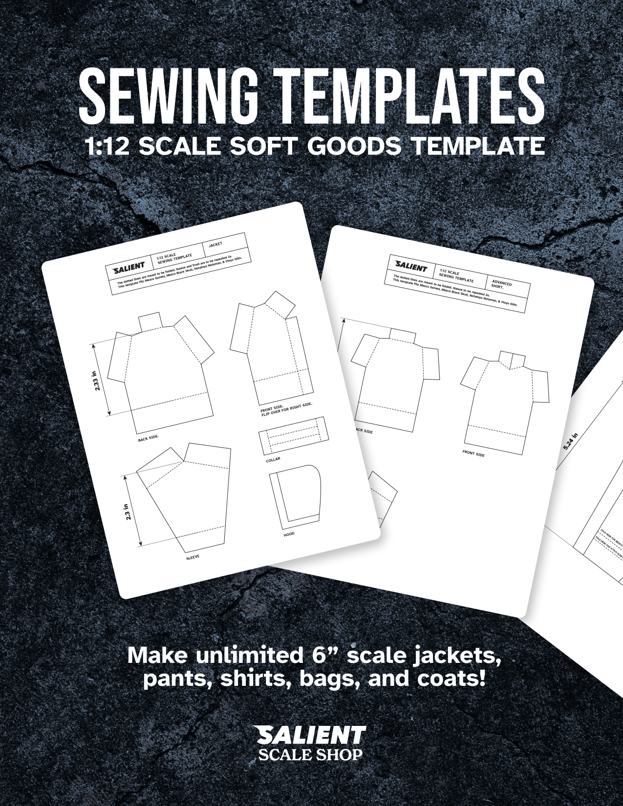 1/12 SCALE SOFT GOODS TEMPLATE